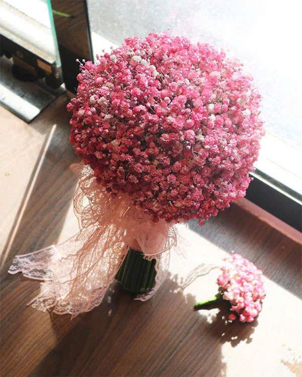 Bó Hoa Cưới Cầm Tay Baby Hồng - HC62