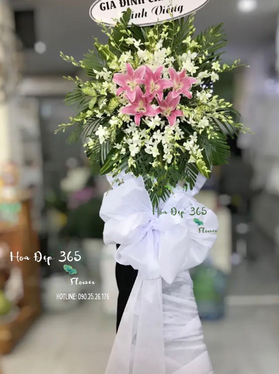 Vòng Hoa Đám Tang Vô Cùng Thương Tiếc Giá Rẻ - HTL130 - Hoa Tang Lễ