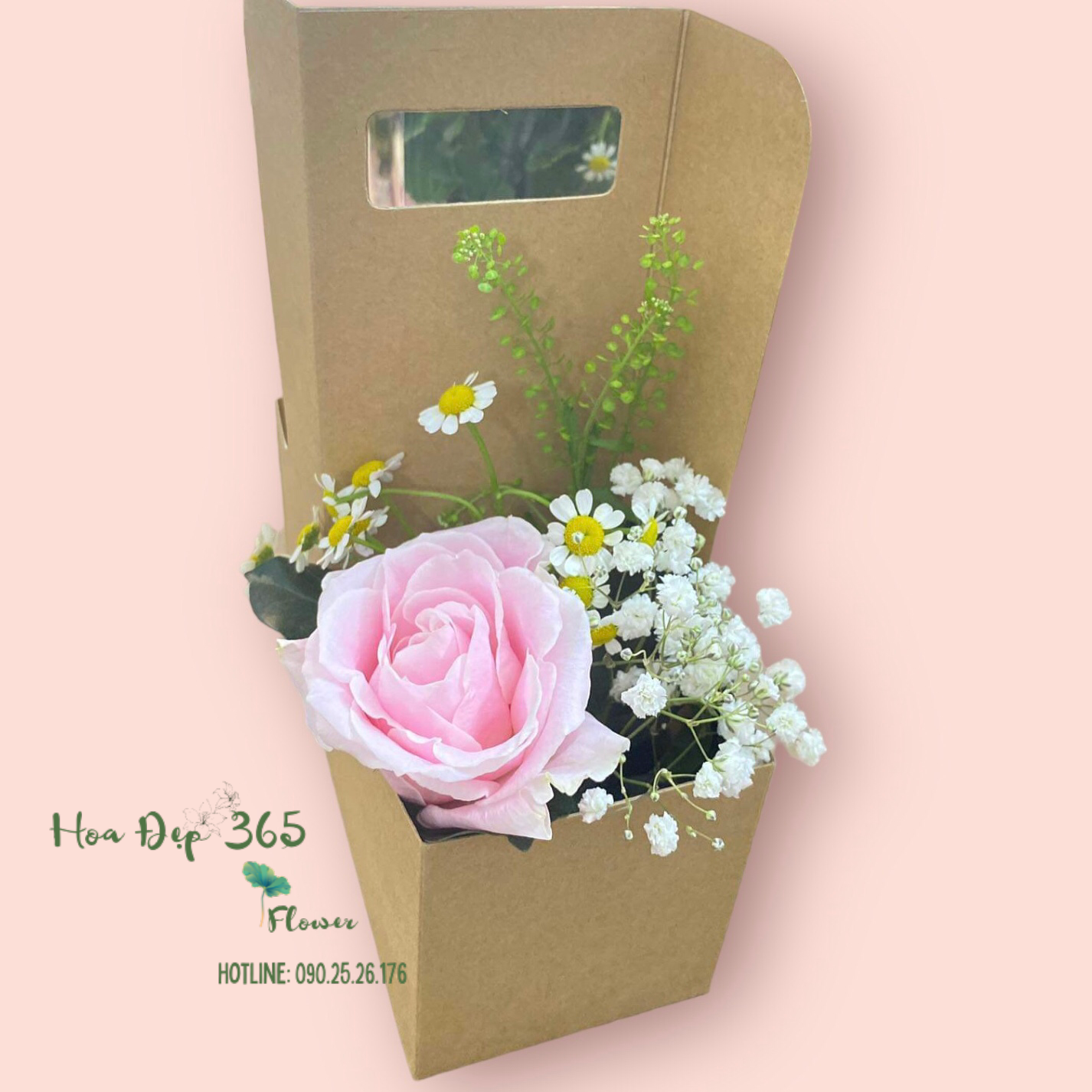 Hộp Hoa 2 Ngăn Mix Hoa & Nước - HH52