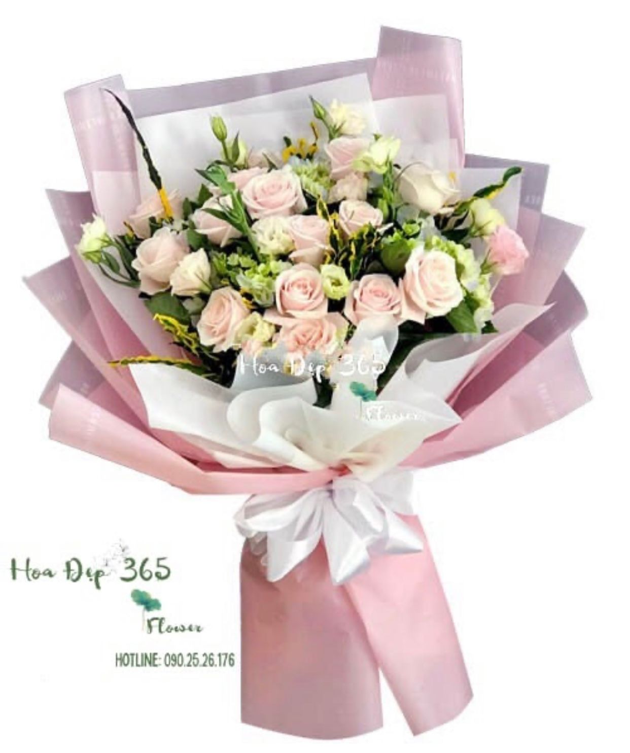 Thanh Khiết - HBD170 - Hoa Hồng 20/10 - Hoa Hồng Pastel và Hoa Cát Tường