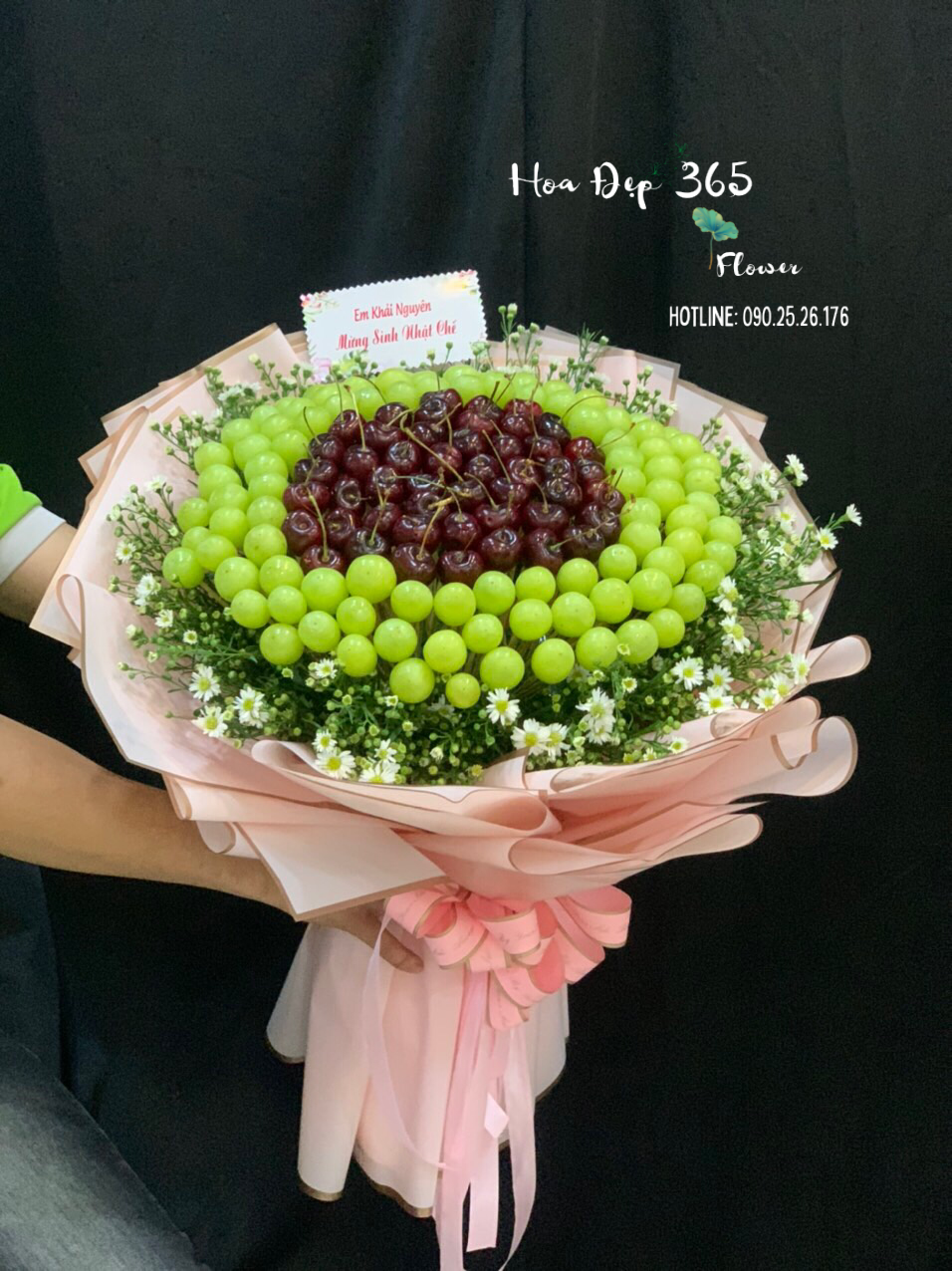 Bó Cherry Mix Nho Xanh - TC28 - Hoa 20/10