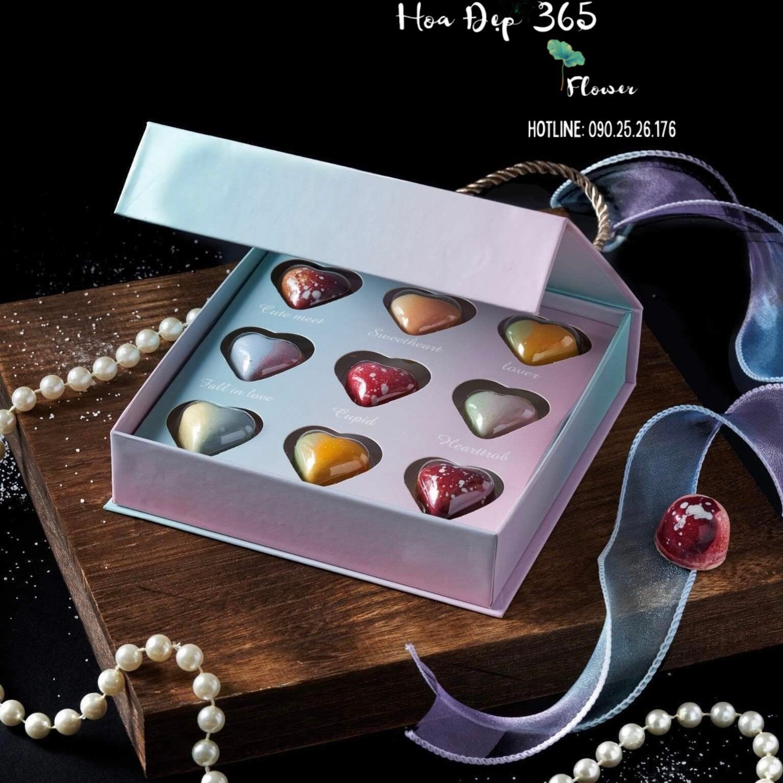 Hộp Chocolate Omber Xanh Hồng Quai Xách - HCCL09 - Quà Tặng 14/2