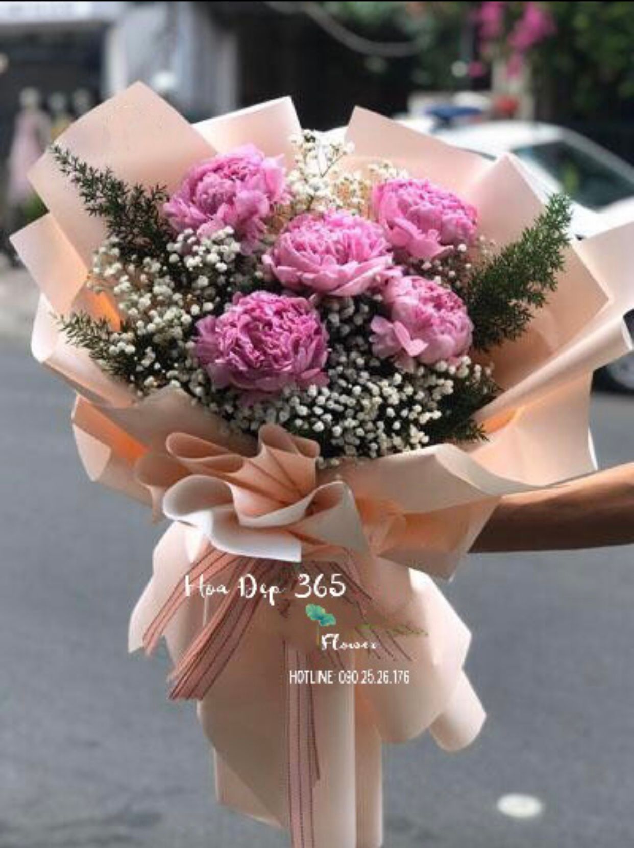 Bó Hoa Mẫu Đơn Hồng - HBD95 - Hoa 8/3