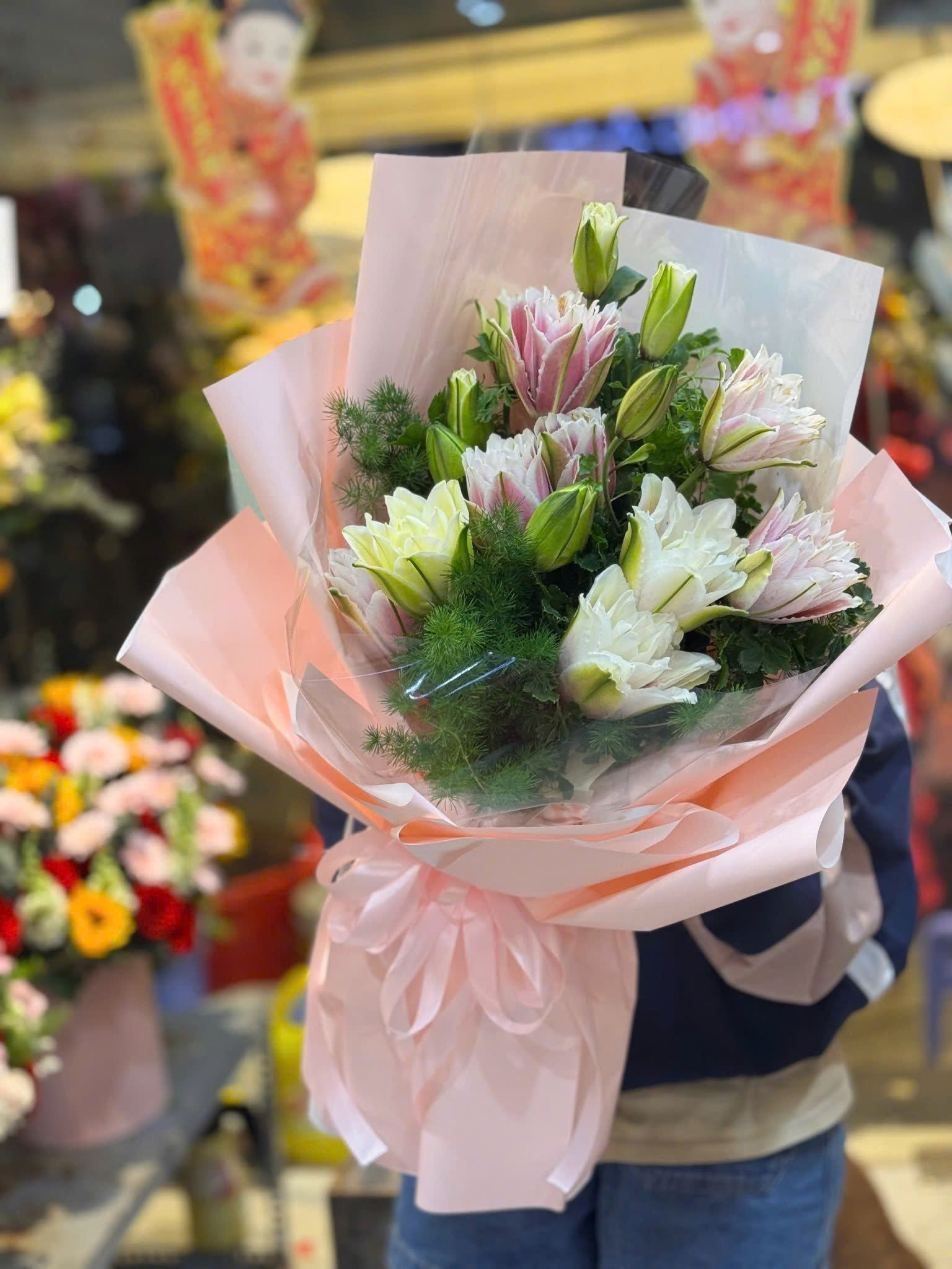 Bó Hoa Ly Ánh Hồng Kép - HBD279