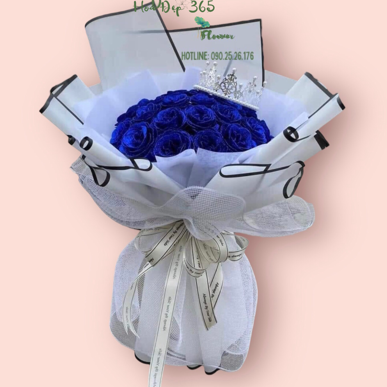 Naiad - HST37 - Bó Hoa Hồng Xanh Kim Tuyến 20 Bông