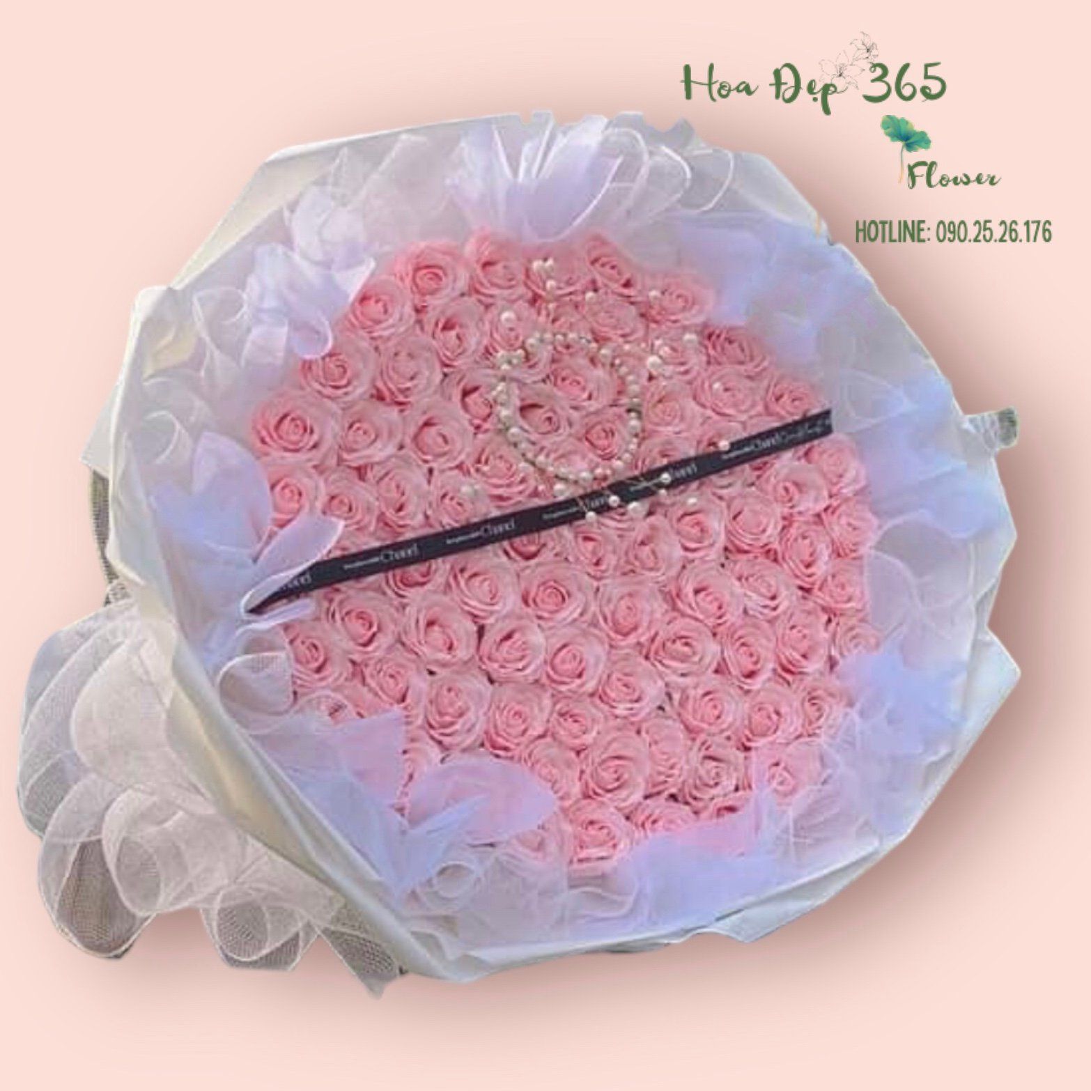 Bó Hoa 200 Bông Hồng Phấn - HST38 - Hoa 8/3