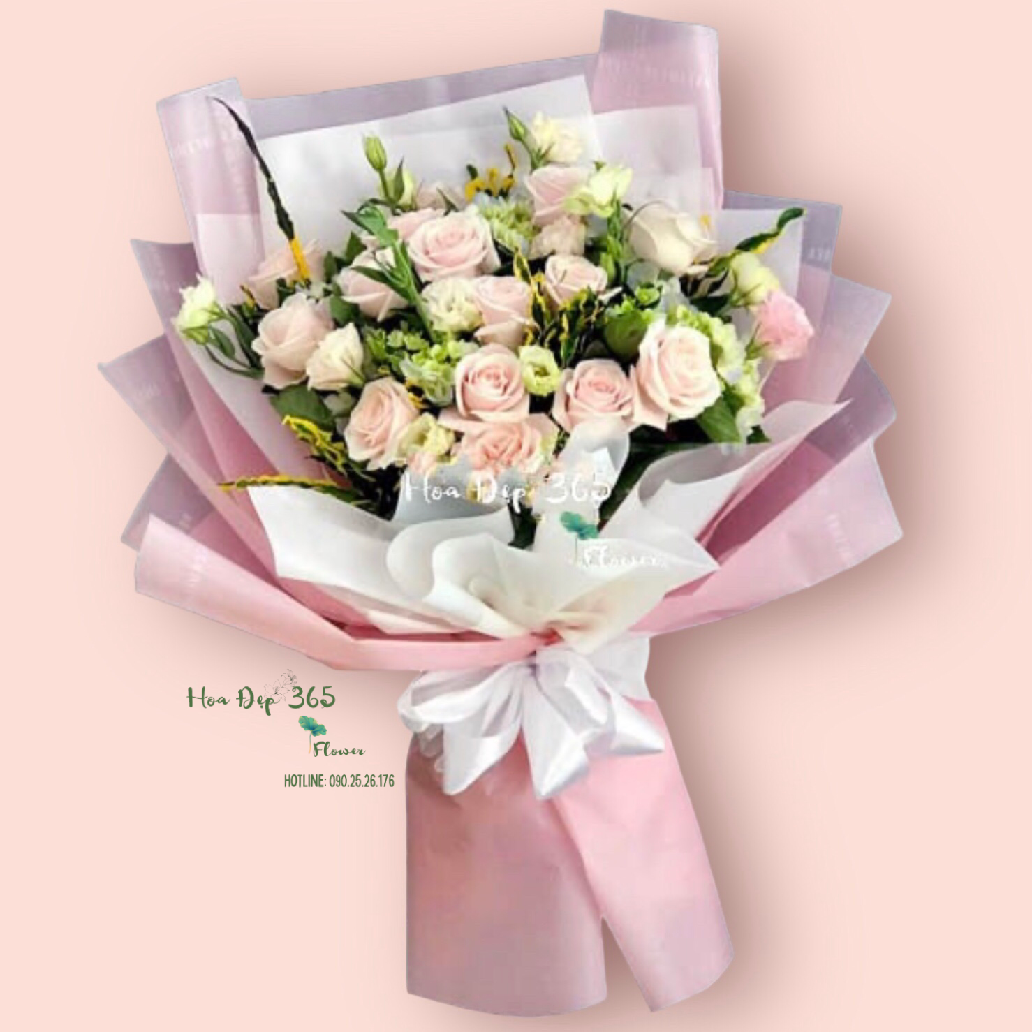Thanh Khiết - HBD170 - Hoa Hồng 20/10 - Hoa Hồng Pastel và Hoa Cát Tường