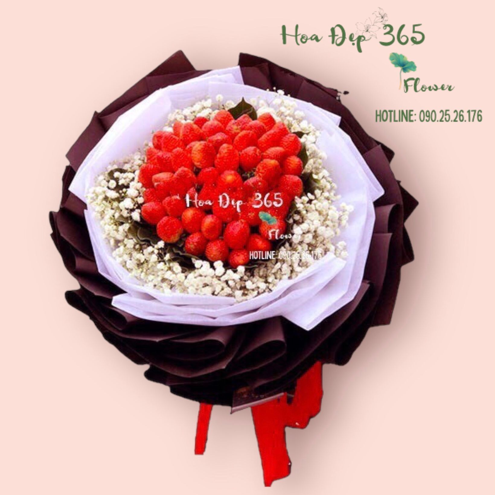 Bó Dâu Yêu - TC12 - Hoa 20/10 trái cây tặng phụ nữ Việt Nam