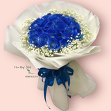  Bó Hoa Blue Roses of Hope - HBT238 - Hoa 20/10 - Hoa Hồng Xanh và Hoa Baby 