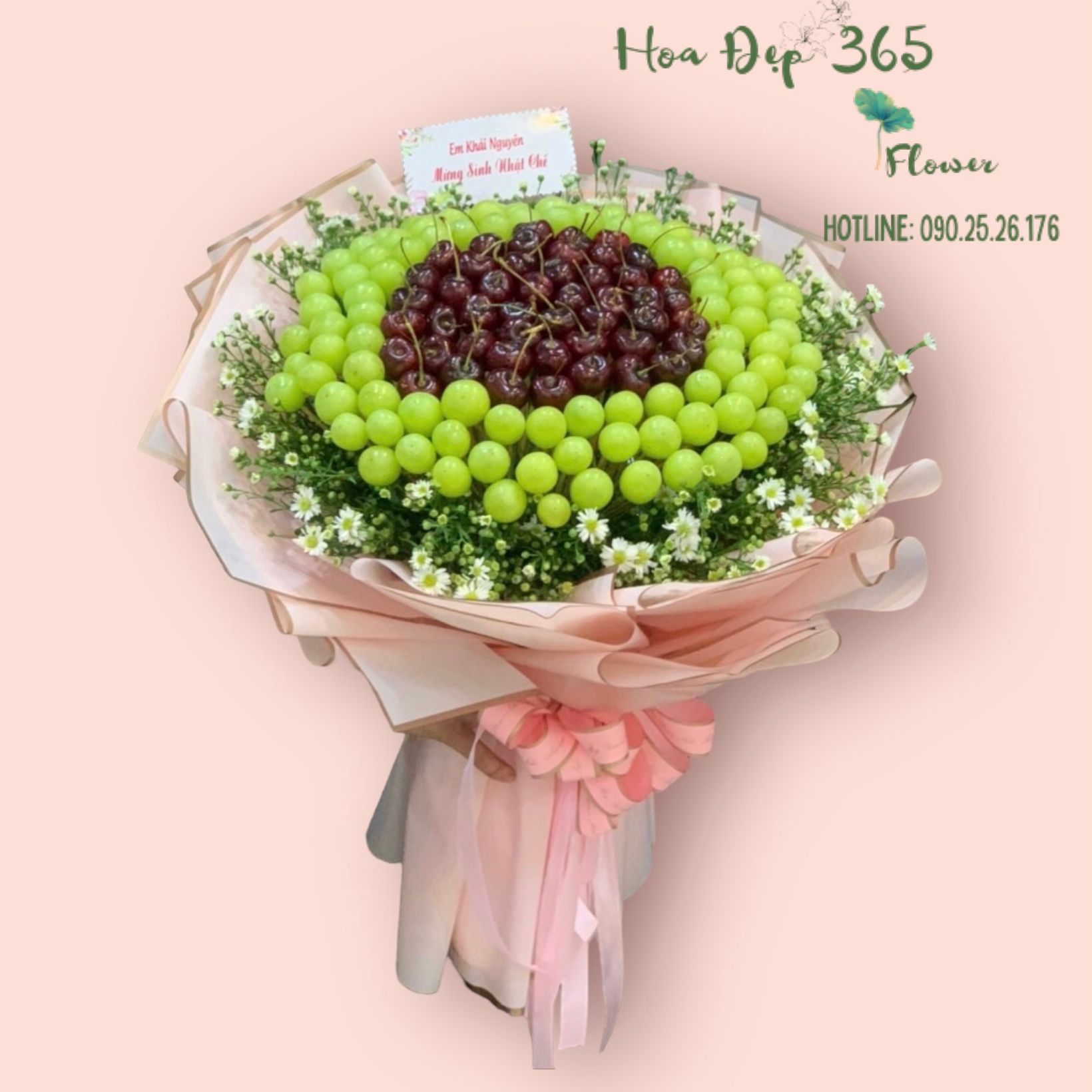 Bó Cherry Mix Nho Xanh - TC28 - Hoa 20/10