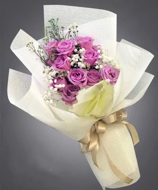 Bó Hoa Hồng Tím Một Đời - HBD115