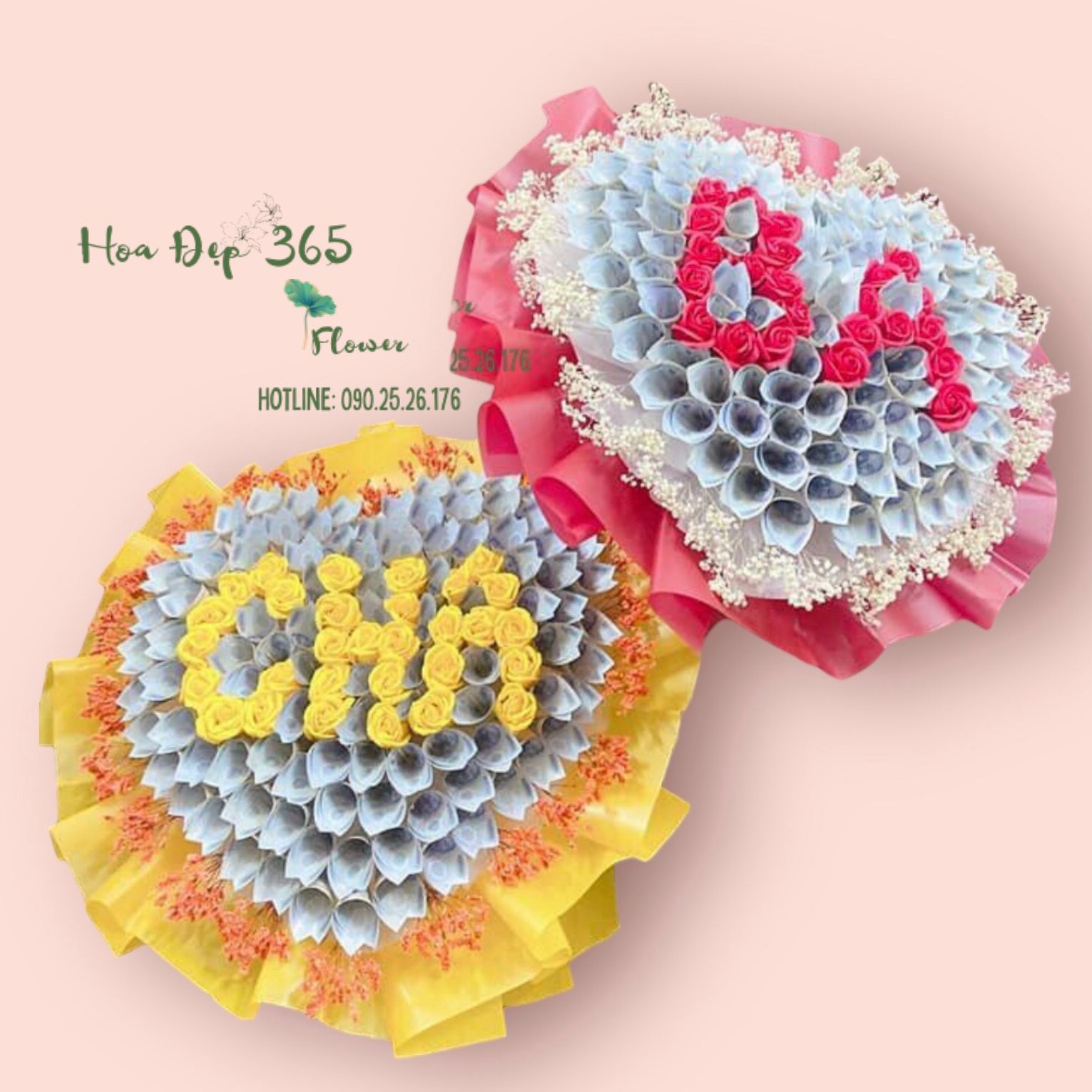 Bó Hoa Tiền 20k Mix Hoa Chữ Ba - BT17