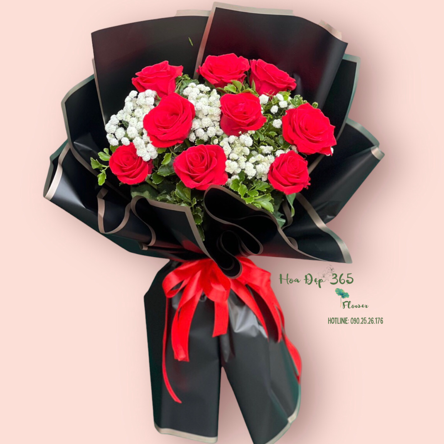 Bó Hoa Hồng Đỏ 9 Hoa - HBD248 - Hoa Hồng 20/10