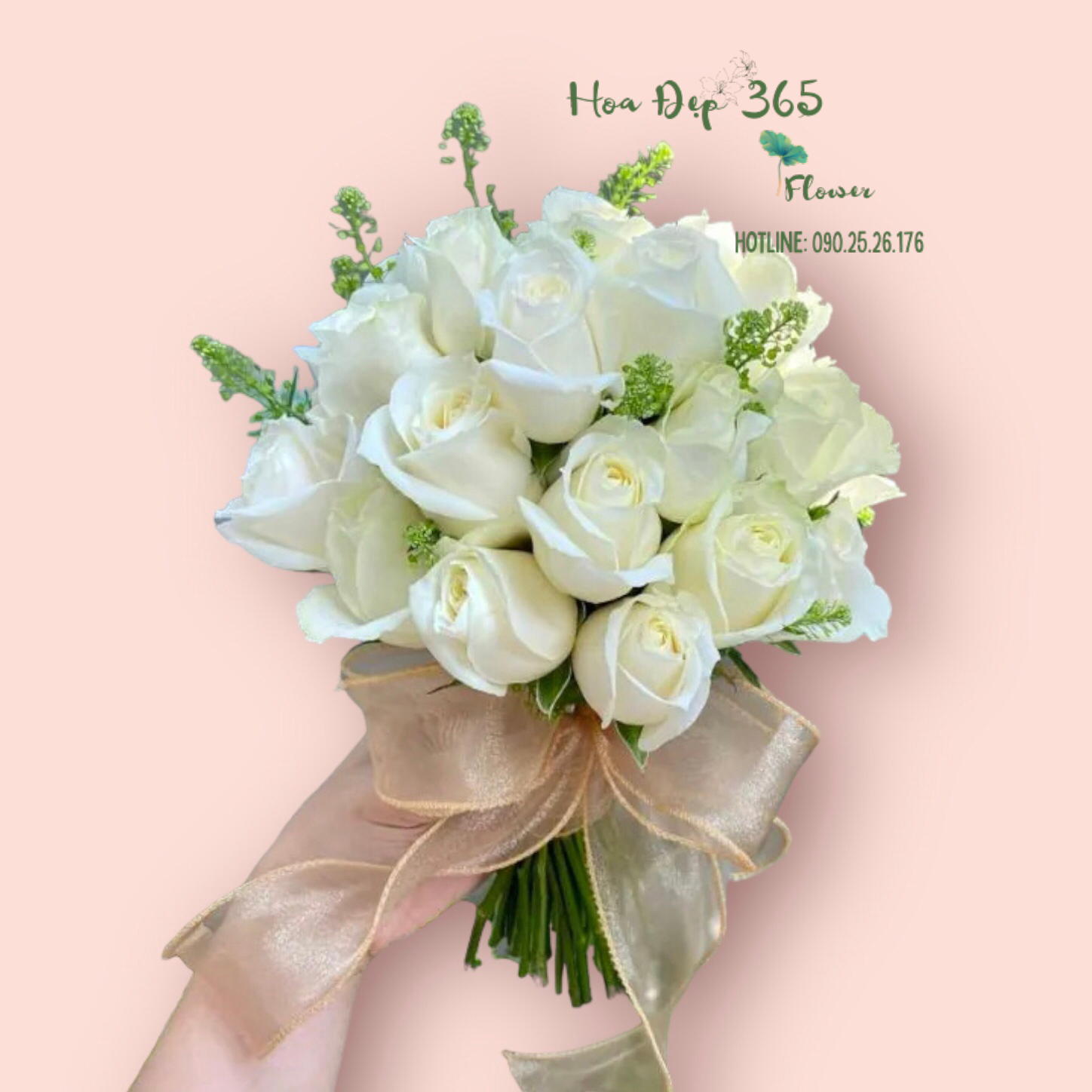 Bó Hoa Cưới Cầm Tay Hạnh Phúc Tinh Khiết - HC57
