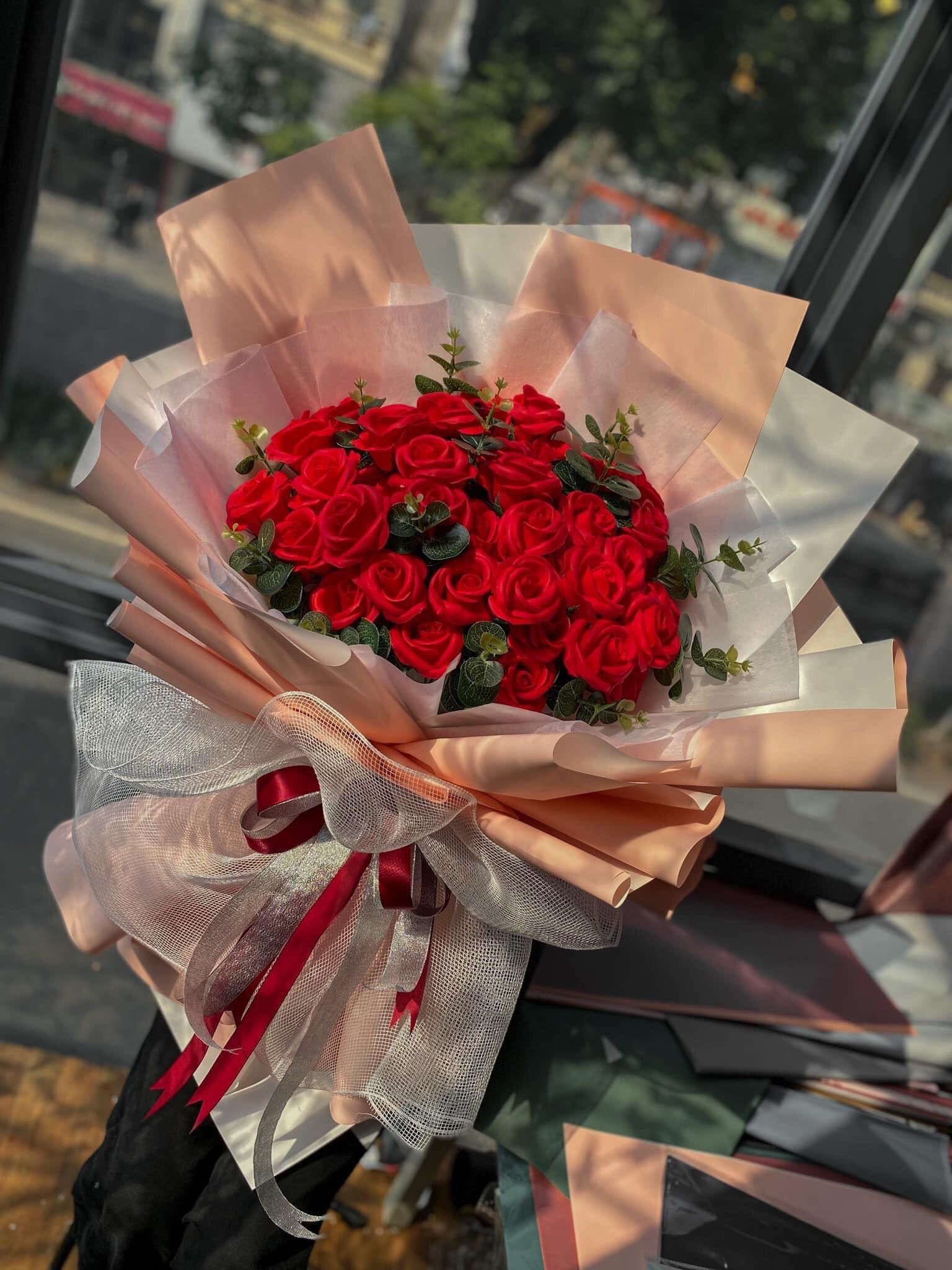 Bó Hoa Hồng Sáp Màu Đỏ - HST02