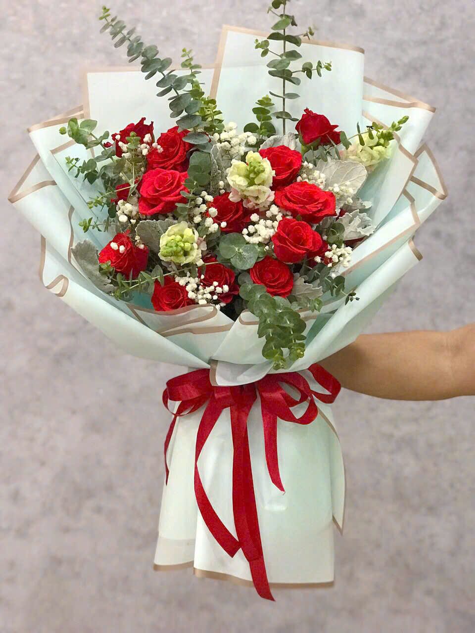 Bó Hoa Hồng Đỏ 15 Hoa - HBD236