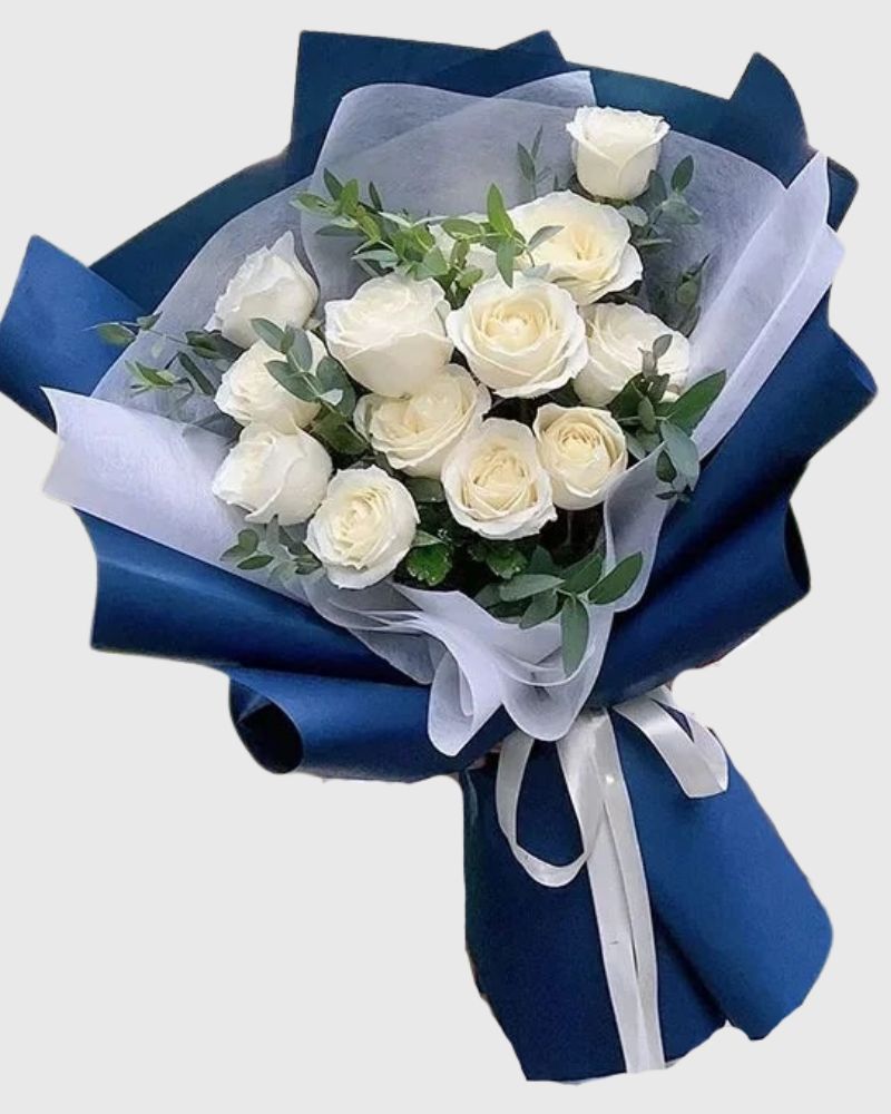 Bó hoa hồng trắng - Ivory Dream - HBD273