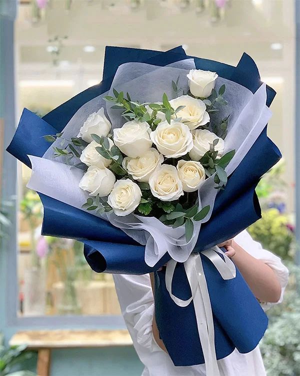 Bó hoa hồng trắng - Ivory Dream - HBD273