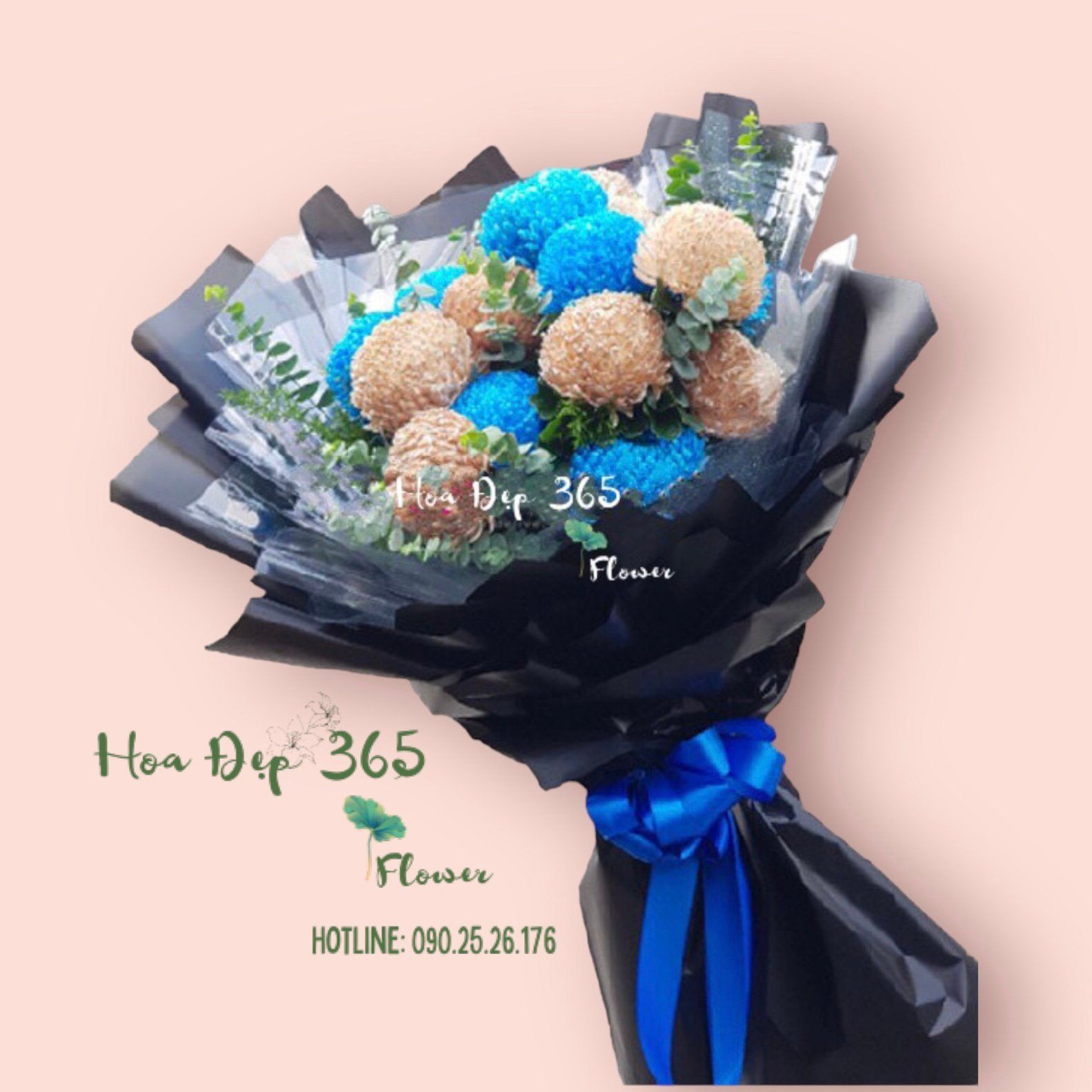  Bó Cúc Mẫu Đơn Mix Màu - HBD213 - Hoa 8/3 