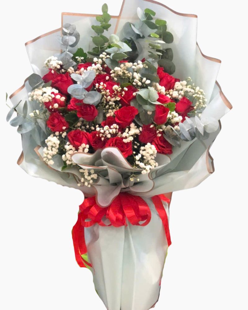 Bó Hoa Hồng Đỏ Chân Thành - HBD142