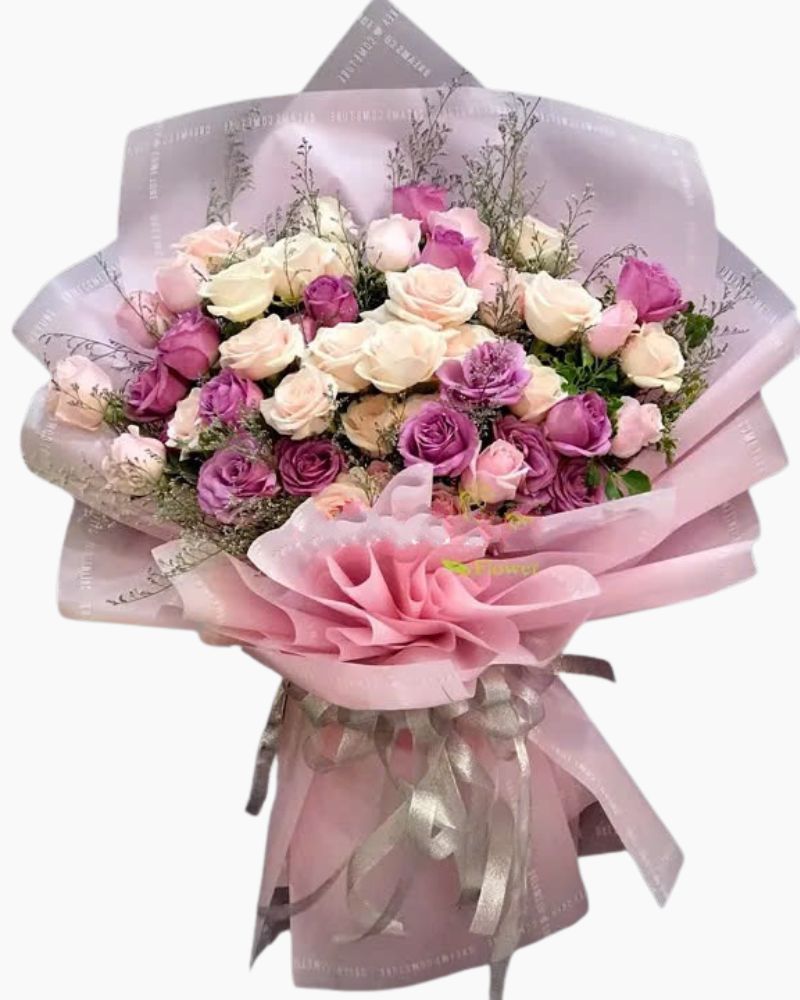 Bó Hoa Hồng Chiều Tím - HBD197