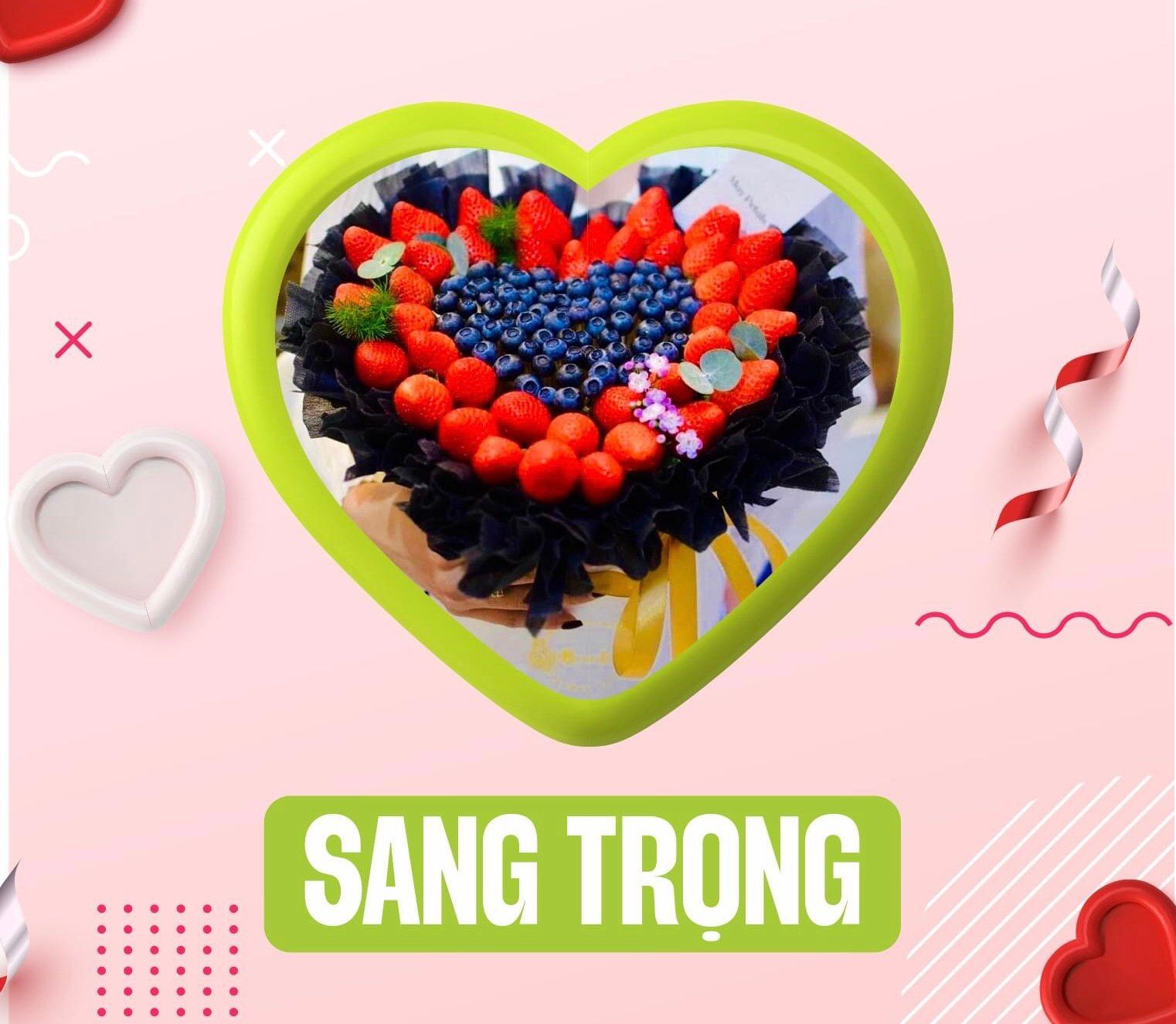 Hộp Trái Cây Sang Trọng Dâu Tây Mix Việt Quất - TC16 - Hoa 20/10
