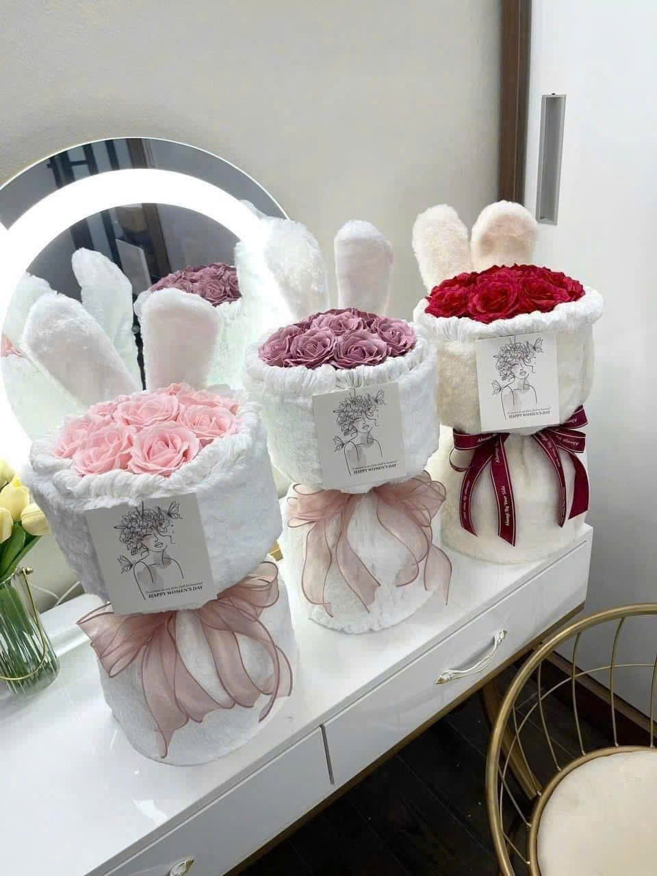 Bó Hoa Sáp Tai Thỏ Hot Trend Nhiều Màu - HST51