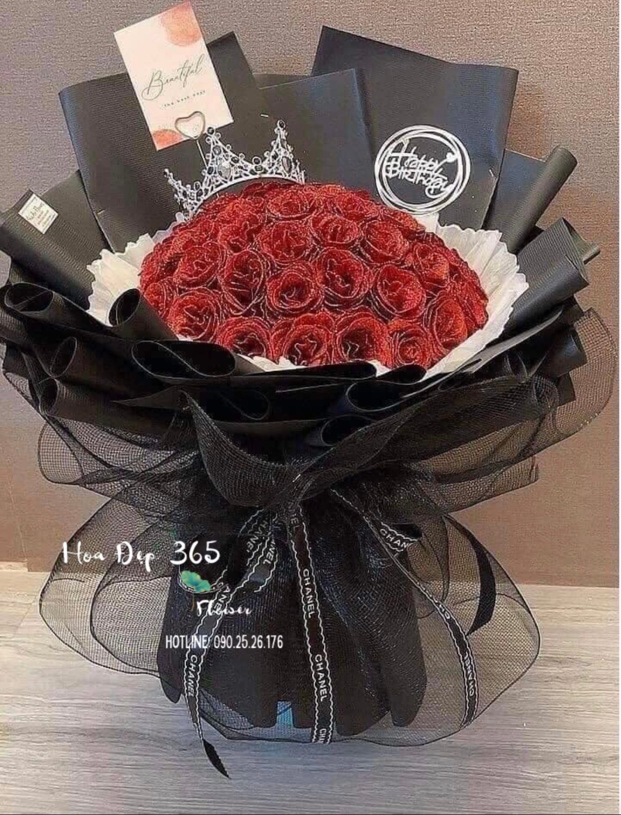 Red Wine - HST33 - Bó Hoa Hồng Sáp Đỏ