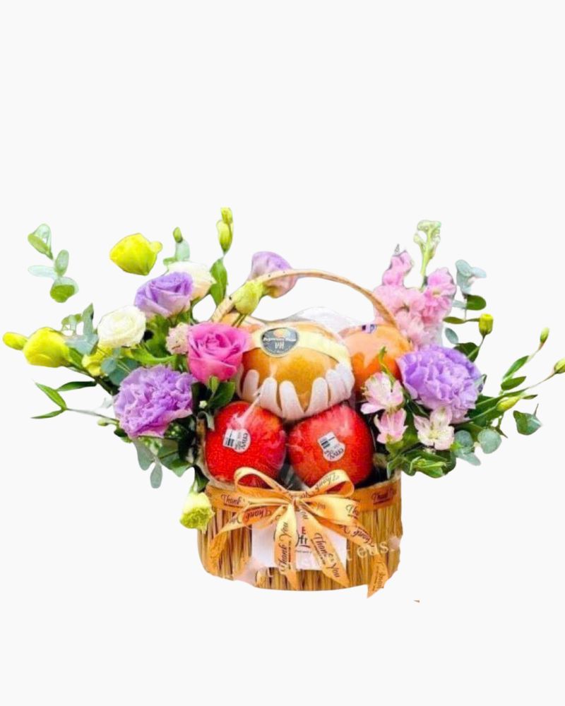 Giỏ Trái Cây Mix Hoa Tặng Sinh Nhật Vợ - GTC139