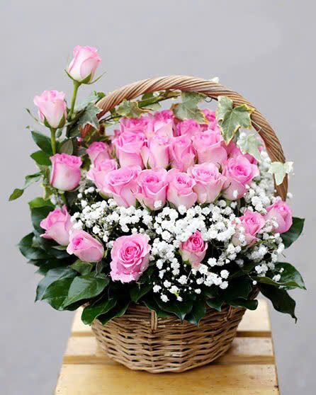 Giỏ Hoa Rose Basket - HG31