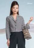  ÁO VEST CROPTOP GINGHAM TRẮNG ĐEN 