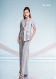  SET VEST LINEN BỐ SỌC XANH MAXIVIC 