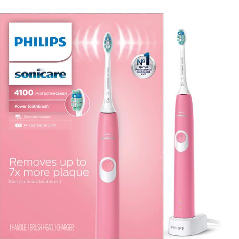  Bàn Chải Điện Philips Sonicare ProtectiveClean 4100 (Màu Hồng Đậm) 