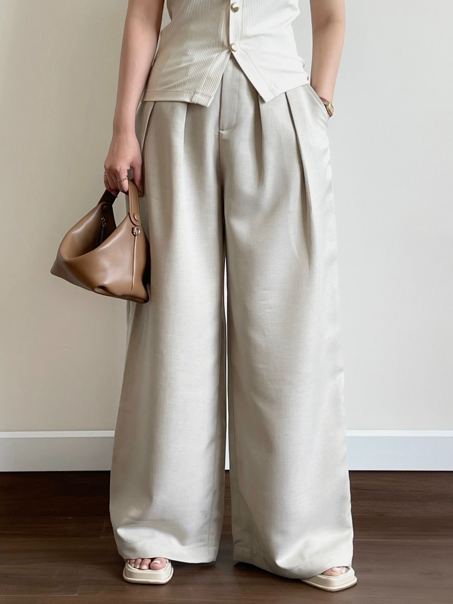JERSEY TROUSERS - BEIGE