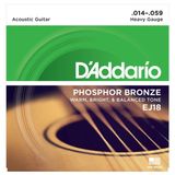 Dây Đàn Guitar Acoustic D'Addario EJ18 Phosphor Bronze, Heavy, 14-59