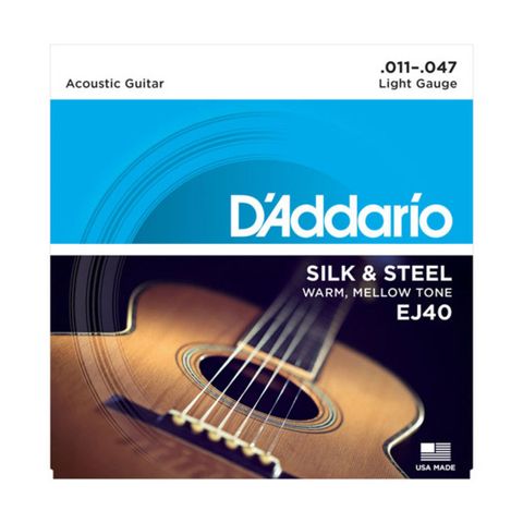 Dây Đàn Guitar Acoustic D'Addario EJ40 Silk & Steel, 11-47