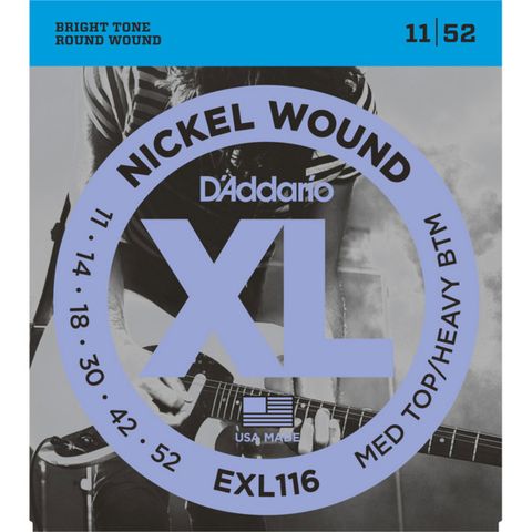 Dây Đàn Guitar Điện D'Addario EXL116 Nickel Wound, Medium Top/Heavy Bottom, 11-52