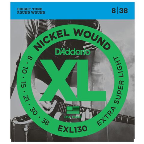 Dây Đàn Guitar Điện D'Addario EXL130 Nickel Wound, Extra-Super Light, 08-38