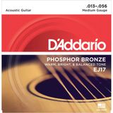Dây Đàn Guitar Acoustic D'Addario EJ17 Phosphor Bronze, Medium, 13-56