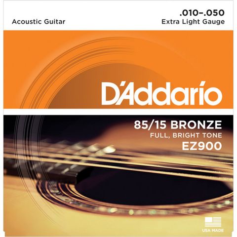 Dây Đàn Guitar Acoustic D'Addario EZ900 85/15 Great American Bronze, Extra Light, 10-50