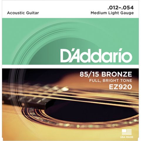 Dây Đàn Guitar Acoustic D'Addario EZ920 85/15 Great American Bronze, Medium Light, 12-54