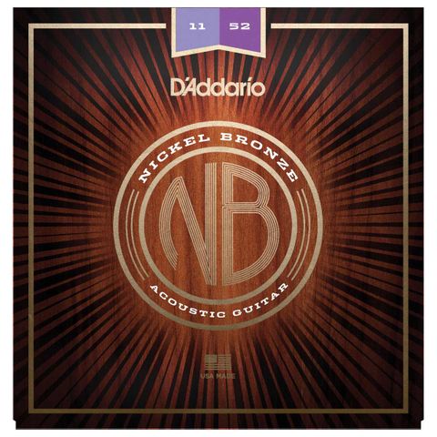 Dây Đàn Guitar Acoustic D'Addario NB1152 Nickel Bronze, Custom Light, 11-52