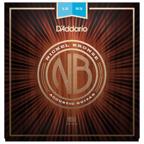 Dây Đàn Guitar Acoustic D'Addario NB1253 Nickel Bronze, Light, 12-53