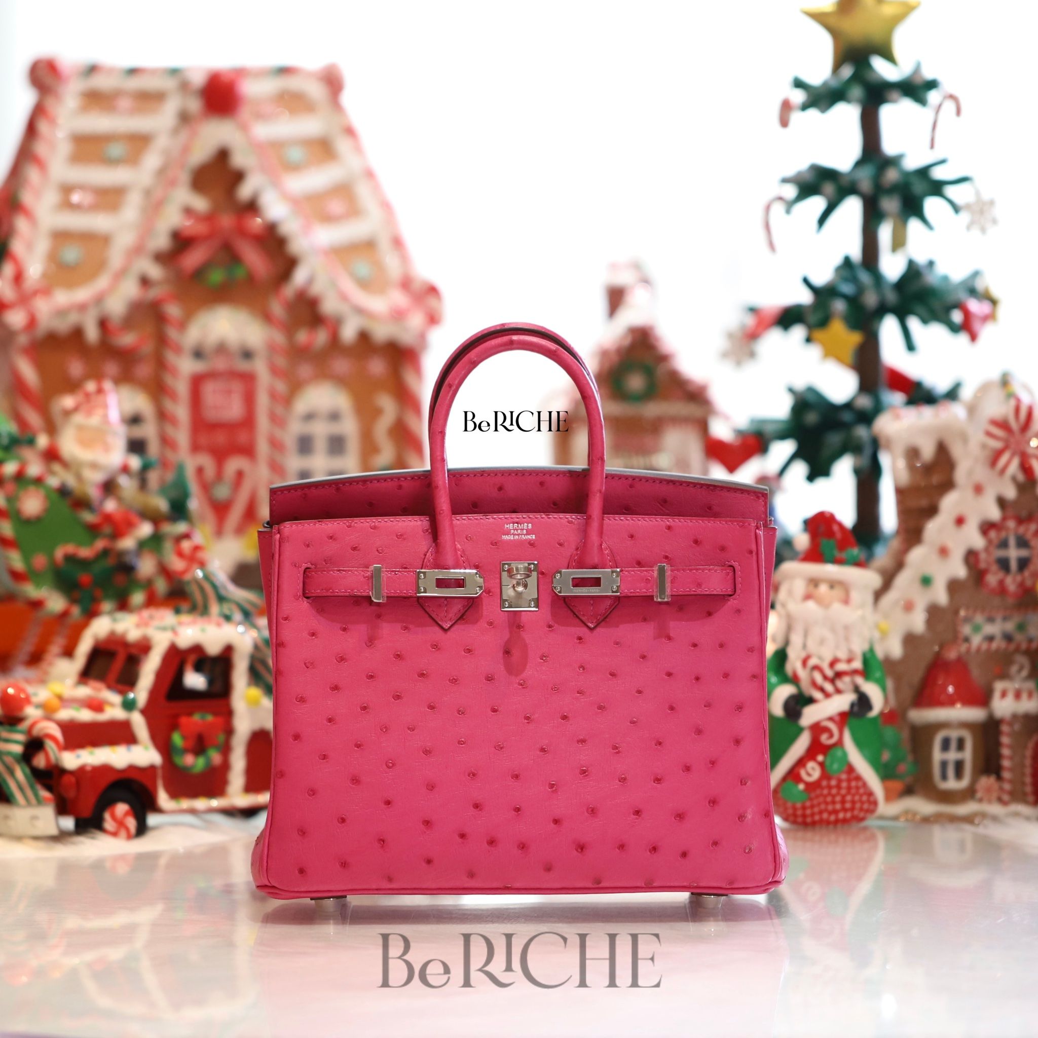 Birkin B25 Otrich Fuchsia PHW