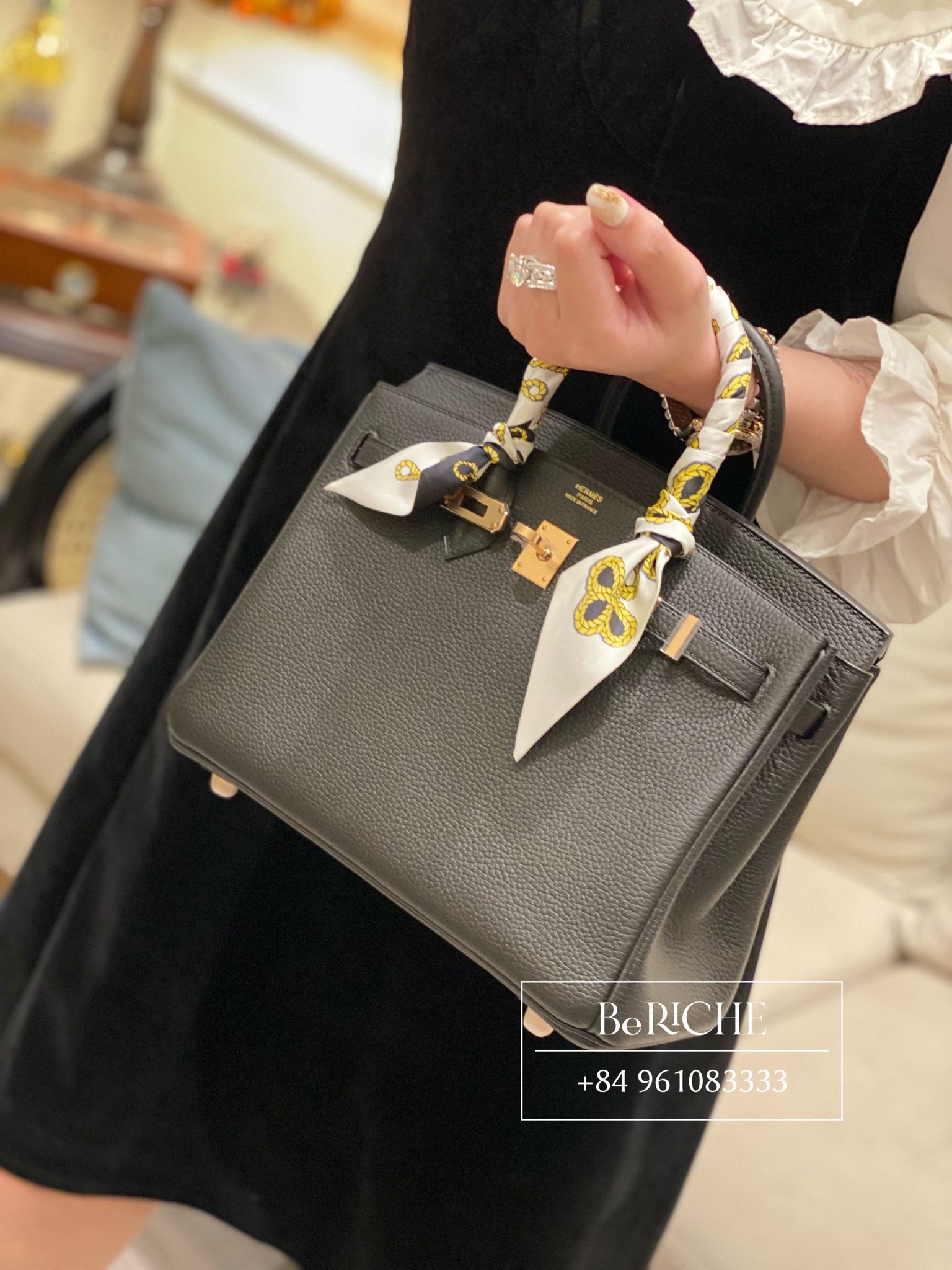 Birkin B25 Togo Noir Black RGHW