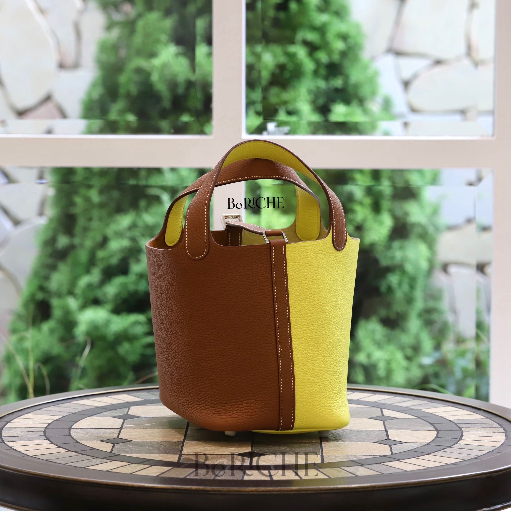 Picotin Hss P18 Clemence Leather Bicolor (Gold/Lime)