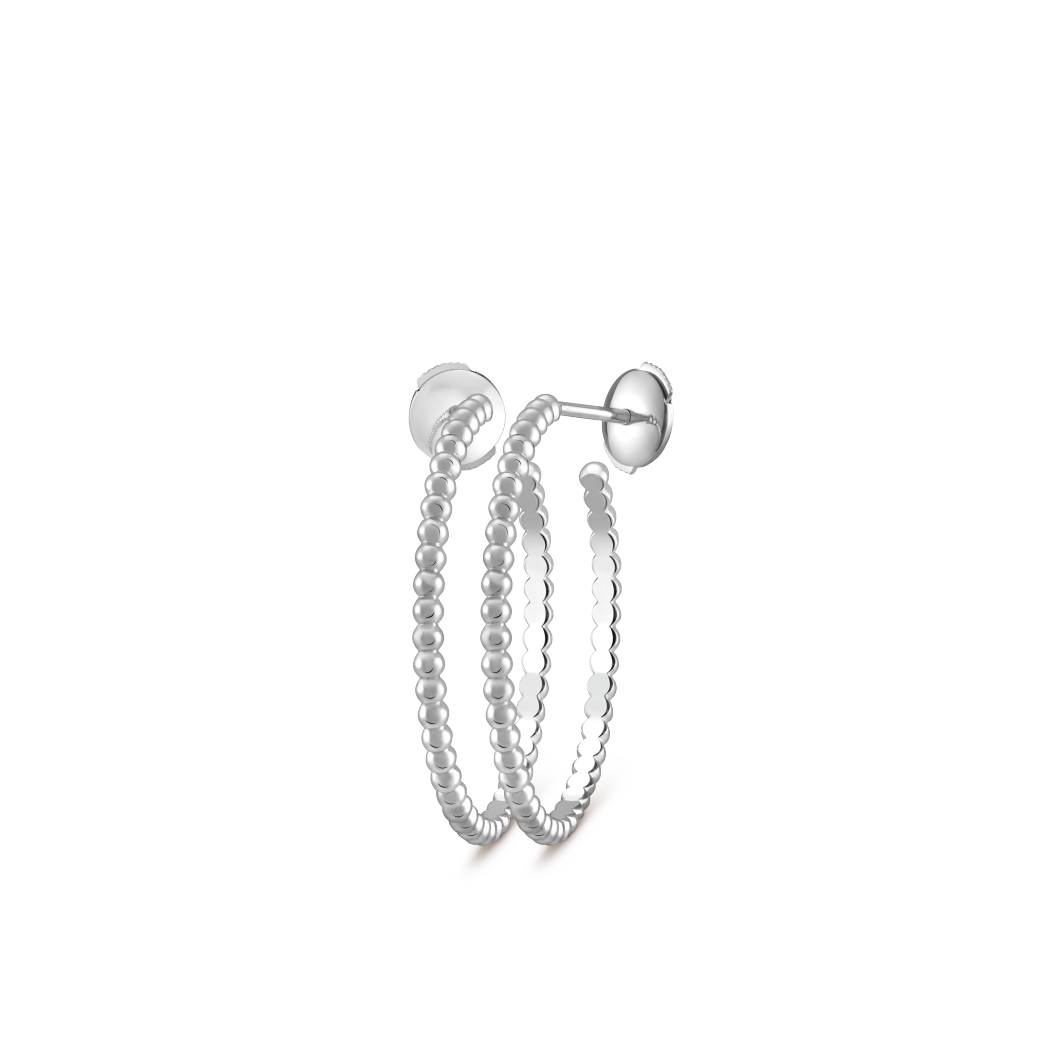 VCA Perlée pearls of gold hoop earrings, small model