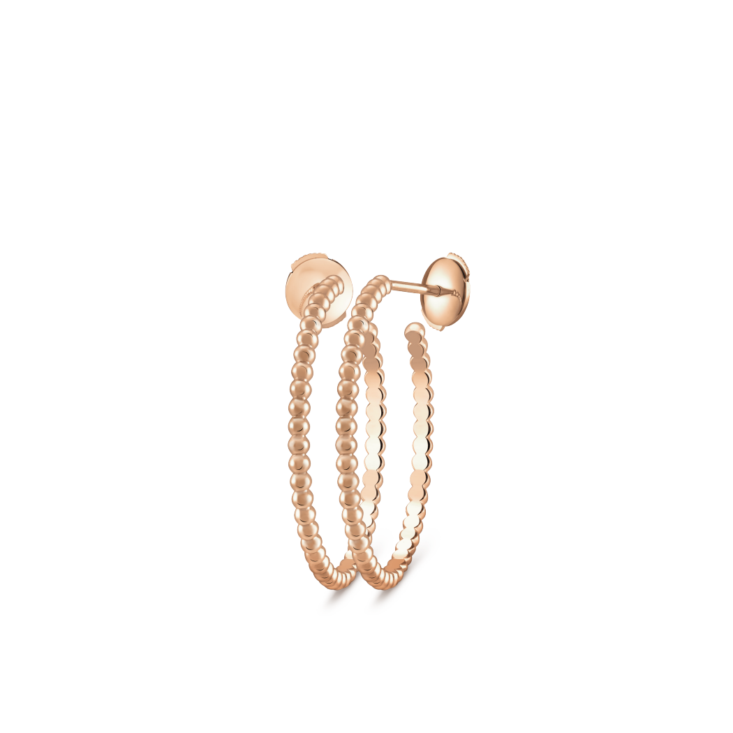 VCA Perlée pearls of gold hoop earrings, small model