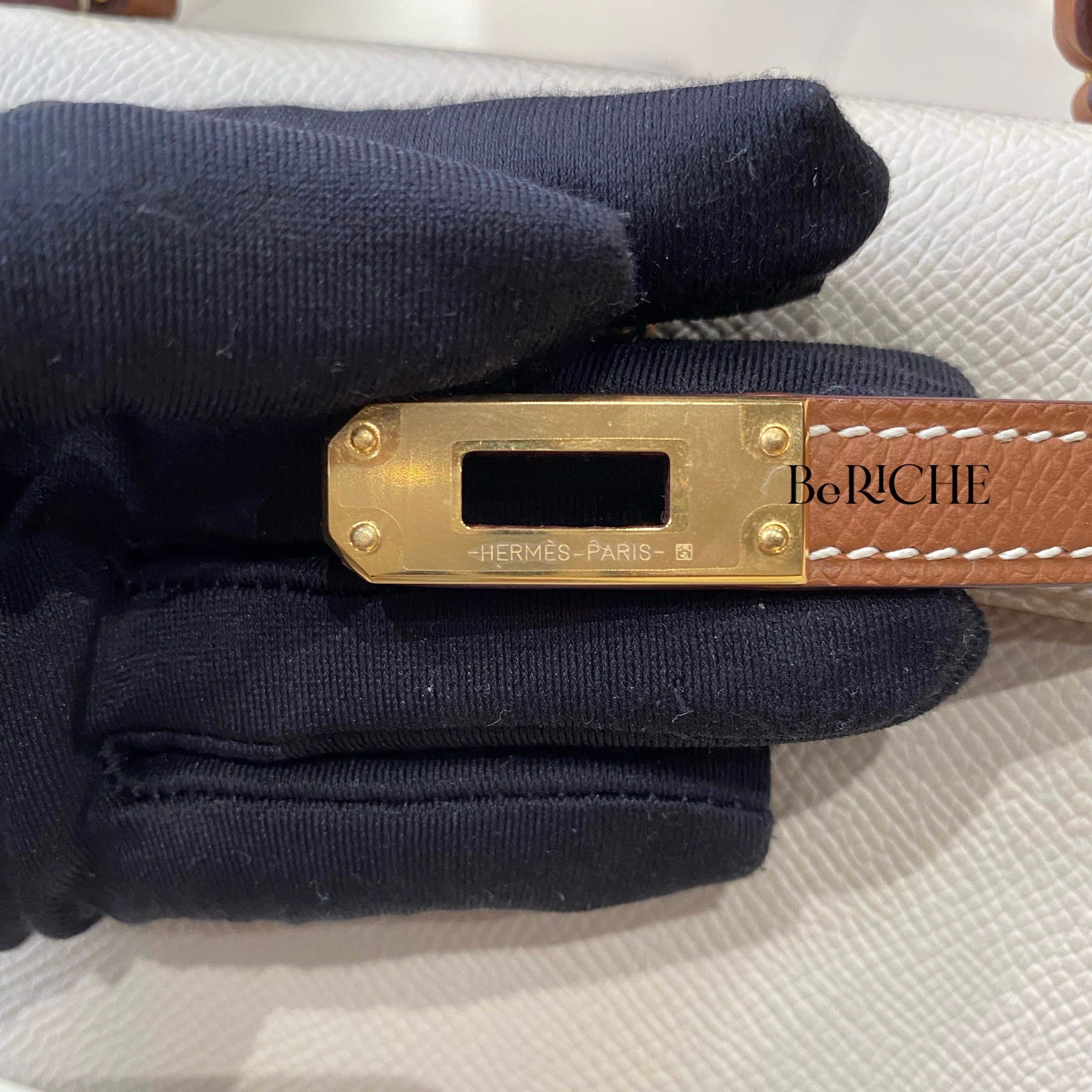 Kelly Mini K20 Epsom Bicolor (Craie/Gold)