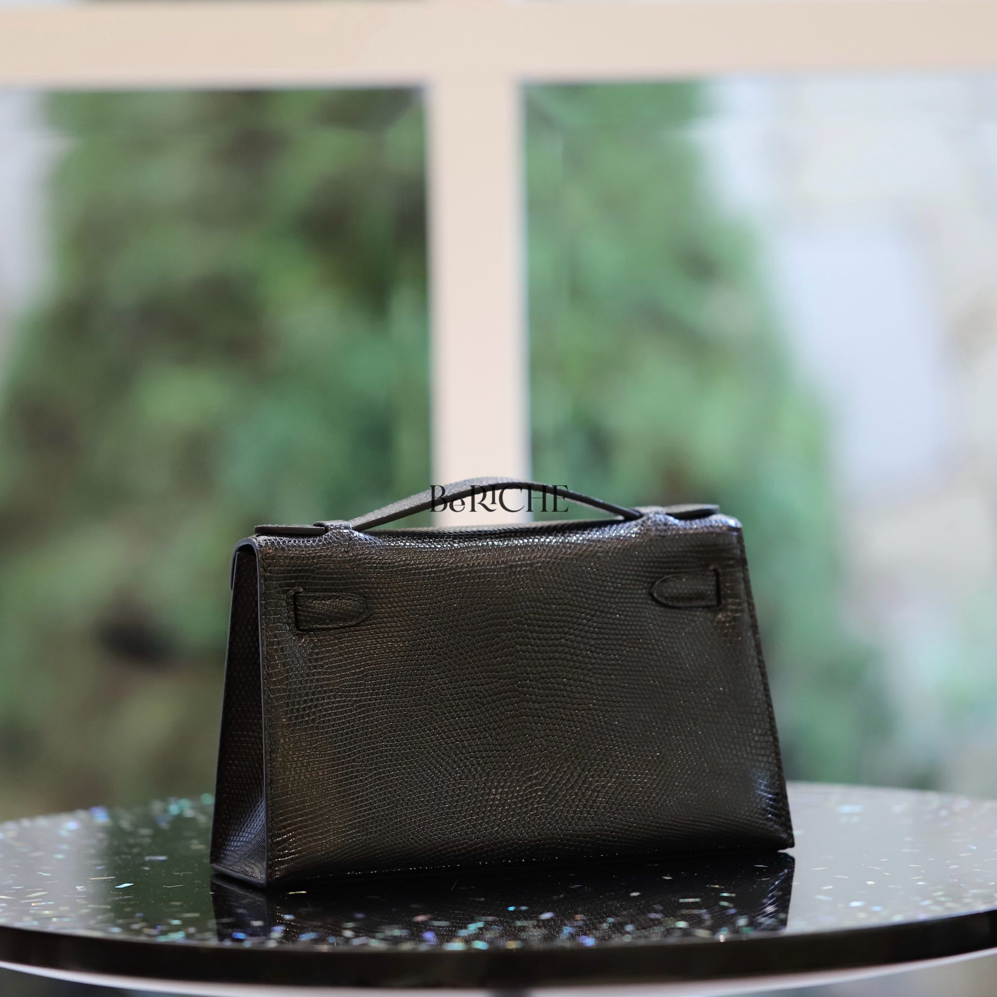 Kelly Pochette KP22 Lizard Fushia Black PHW